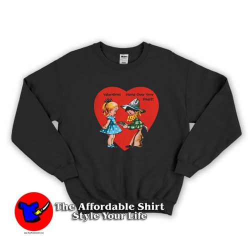 Vintage Valentines Day Girl With Cowboy Sweater 500x500 Vintage Valentine's Day Girl With Cowboy Sweatshirt On Sale