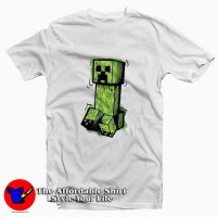 Funny Minecraft Creeper Graffiti Sit Graphic T-Shirt