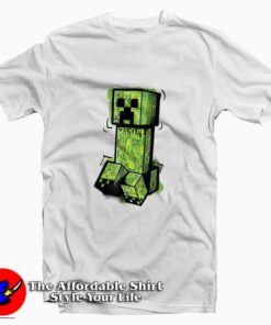 Funny Minecraft Creeper Graffiti Sit Graphic T-Shirt