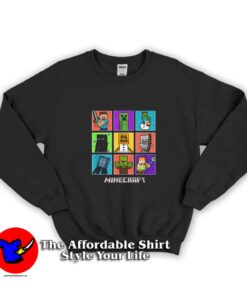 Minecraft Group Shot Colored Box Up Graphic Sweatshirt