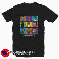 Minecraft Group Shot Colored Box Up Graphic T-Shirt