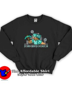 Minecraft Steve Diamond Miner Graphic Sweatshirt