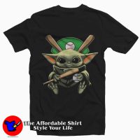 Star Wars Mandalorian Yoda Hug Baseball T-Shirt
