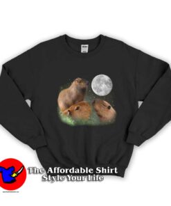 Three Capybara Moon Cute Unisex Sweatshirt