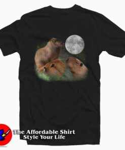 Three Capybara Moon Cute Unisex T-Shirt