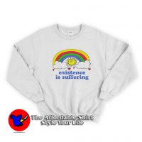 Existence is Suffering Rainbow Graphic Unisex Sweatshirt