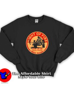Retro Drag Racing Night of Fire Graphic Sweatshirt