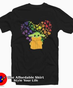 Star Wars Mandalorian Child Rainbow Hearts T-Shirt