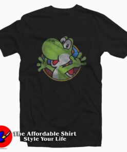 Super Mario Yoshi Color Fade Circle Funny T-Shirt