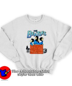 The Beatles Cartoon On The Roof Graphic Sweatshirt