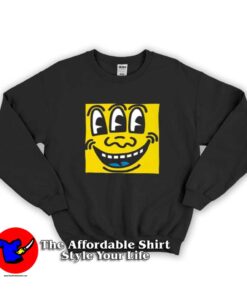 Vintage Funny Smiley Keith Haring Graphic Sweatshirt