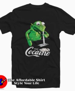 Funny Kermit The Frog Enjoy Cocaine Graphic T-Shirt