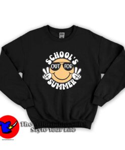 Funny Smiley Schools Out For Summer Graphic Sweatshirt