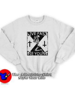 Live Fast Die Young Skeleton Graphic Sweatshirt