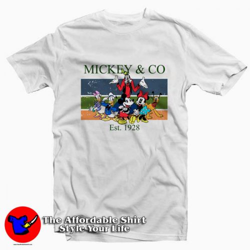 Mickey Co Est 1928 Mickey And Friends Vintage Tshirt 500x500 Mickey & Co Est 1928 Mickey And Friends Vintage T Shirt On Sale