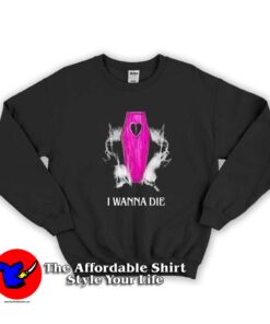 Nessa Barrett Mesh I Wanna Die Graphic Sweatshirt