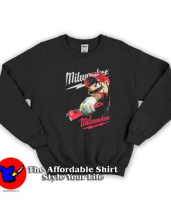 Super Mario And Milwaukee Logo Graphic Sweatshirt