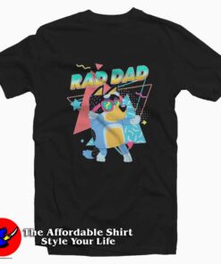 Funny Bluey Rad Dad Cartoon Graphic Unisex T-Shirt