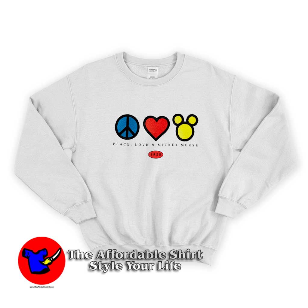 Mickey Mouse Peace Love Graphic Unisex Sweater 510x510 image Mickey Mouse Peace Love Graphic Unisex Sweater 510x510 Mickey Mouse Peace & Love Graphic Unisex Sweatshirt On Sale