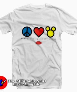 Mickey Mouse Peace & Love Graphic Unisex T-Shirt