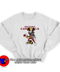 Mickey Peace Sign Arizona Cardinals Graphic Sweatshirt