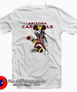 Mickey Peace Sign Arizona Cardinals Graphic Tshirtr