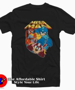 Vintage Mega Man Rockman & Rush Funny Tshirt