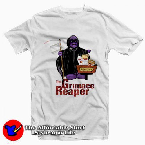 McDonalds Grimace Reaper Fast Food Ad Mascot Tshirt 500x500 McDonalds Grimace Reaper Fast Food Ad Mascot T Shirt On Sale