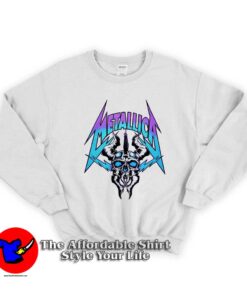 Metallica Pastel Ombre Horned Skull Graphic Sweatshirt
