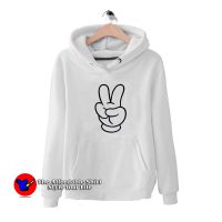 Mickey Mouse Peace Sign Finger Graphic Hoodie