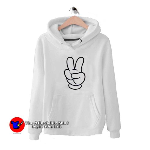Mickey Mouse Peace Sign Finger Graphic Hoodie 500x500 Mickey Mouse Peace Sign Finger Graphic Hoodie On Sale