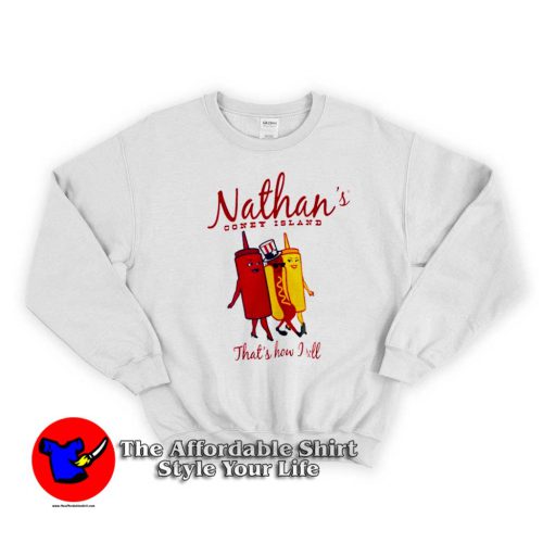 Nathans Coney Island Thats Howl Graphic Sweater 500x500 Nathans Coney Island That's Howl Graphic Sweatshirt On Sale