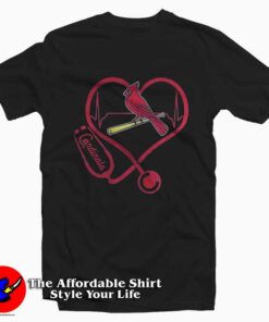 Nurse Saint Louis Cardinals Heart Graphic T-Shirt