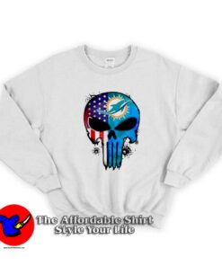 The Punisher Skull American Flag Miami Dolphins Sweatshirt