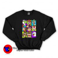 Funny Nintendo Super Mario Cast Graphic Sweatshirt