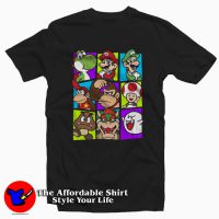 Funny Nintendo Super Mario Cast Graphic T-Shirt