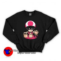 Funny Super Mario Mushroom Graphic Sweatshirt