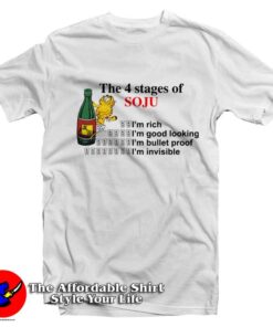Garfield The 4 Stages Of Soju Graphic Tshirt