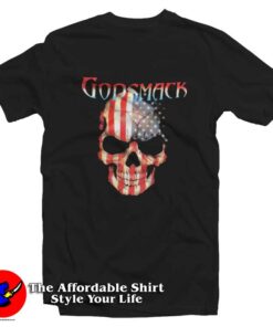 Godsmack Skull Band American Flag Graphic Tshirt
