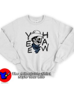 Hard Livin Cowboy Skull Graphic Sweatshirt