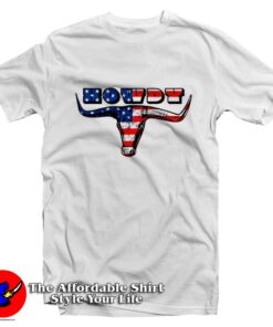 Howdy Bull American Flag Graphic Tshirt
