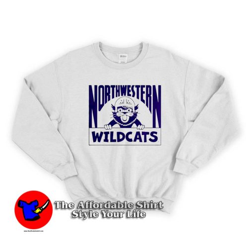 Northwestern Wildcats Vintage Football Mascot Sweater 500x500 Northwestern Wildcats Vintage Football Mascot Sweatshirt On Sale
