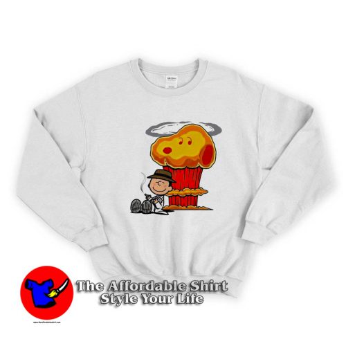 Snoopy and Charlie Brown Oppenheimer Graphic Sweater 500x500 Snoopy and Charlie Brown Oppenheimer Sweatshirt On Sale