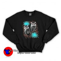 Vintage Glowing Eyed Raccoons Graphic Unisex Sweatshirt