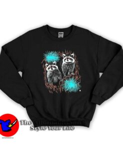 Vintage Glowing Eyed Raccoons Graphic Unisex Sweatshirt