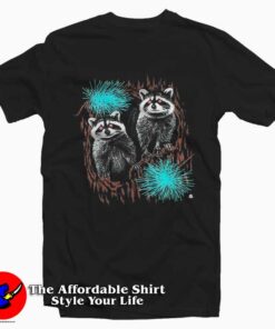 Vintage Glowing Eyed Raccoons Graphic Unisex T-Shirt
