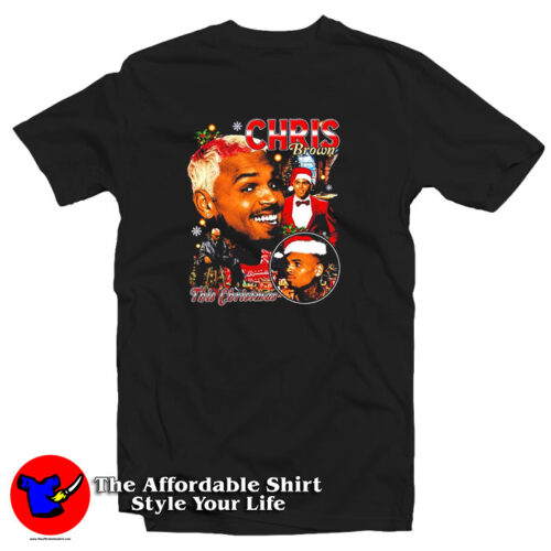 Chris Brown Wearing Santa Claus Hat T Shirt 500x500 Chris Brown Wearing Santa Claus Hat T Shirt
