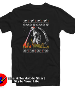 City Santa Godzilla Ugly Christmas T Shirt