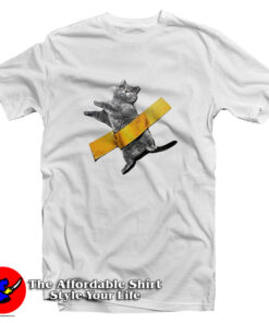 Cute Taped Little Blue Cat T Shirt