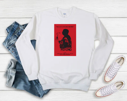 Alfred Hitchcocks Psycho Movie Poster Sweatshirt 500x400 Alfred Hitchcock’s Psycho Movie Poster Sweatshirt